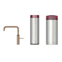 Quooker Fusion Square Keukenkraan Set - Kokend Warm- en Koud Water - Messing Patina - met COMBI+ Reservoir & CUBE - Direct Gekoeld Bruisend Water - thumbnail