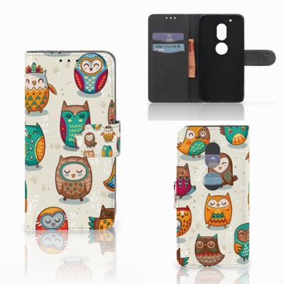 Motorola Moto G4 Play Telefoonhoesje met Pasjes Vrolijke Uilen