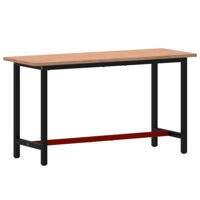 Werkbank 150x55x81,5 cm massief beukenhout en metaal - thumbnail