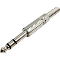 Conrad Components 1408830 Jackplug 6,35 mm Stekker, recht Aantal polen: 3 Stereo Zilver 1 stuk(s) - thumbnail