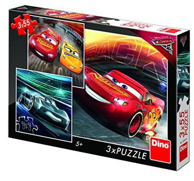 DinoToys Dino puzzel - disney pixar cars - 3 x 55 stukjes DinoToys Dino puzzel - disney pixar cars - 3 x 55 stukjes