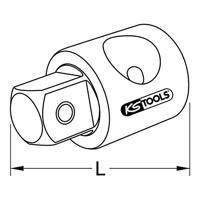 KS Tools 918.1449 9181449 Dopsleutel-vergrootstuk Aandrijving 3/8 (10 mm) 40 mm 1 stuk(s) - thumbnail