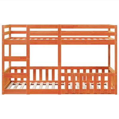 Stapelbed massief grenenhout wasbruin 80x200 cm