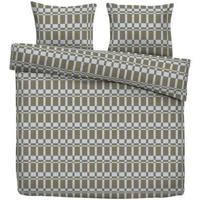 Dekbedovertrek Glasgow - groen/off-white - 200x200/220 cm - Leen Bakker - thumbnail