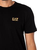 EA7 Emporio Armani 8NPT25 T-Shirt Heren Zwart/Goud - Maat XL - Kleur: GoudZwart | Soccerfanshop - thumbnail