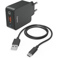 Hama Reislader set USB-C QC 3.0 19,5 Watt Oplader - thumbnail