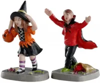 Lemax terrified trick-or-treaters s/2 halloween figuur Spooky Town 2020 - thumbnail