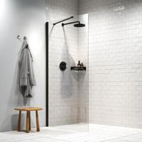 Sealskin Hooked Inloopdouche type A3 75x200cm 6mm helder veiligheidsglas met antikalklaag Mat zwart CCXA30756195100 - thumbnail