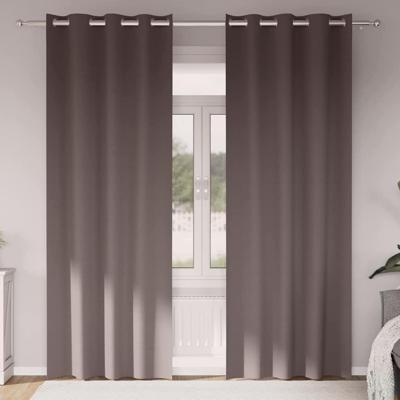 VidaXL Zwart-out gordijnen met ringen 2 pcs donkerbruin 225 x 140 cm