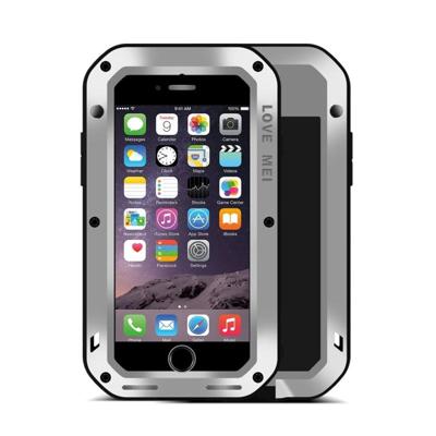 LOVE MEI voor de iPhone 7 Professional en krachtige stofdicht Shockproof anti-slip metaal beschermende Case(Silver)