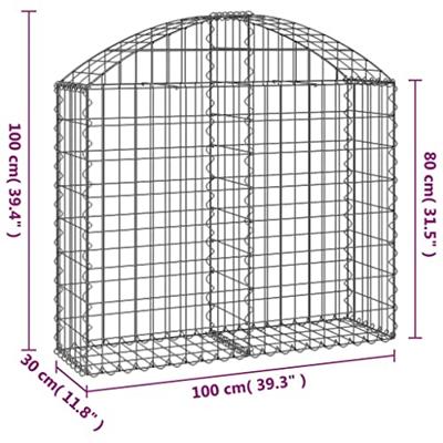 VidaXL Schanskorf gewelfd 100x30x80/100 cm gegalvaniseerd ijzer VidaXL Schanskorf gewelfd 100x30x80/100 cm gegalvaniseerd ijzer