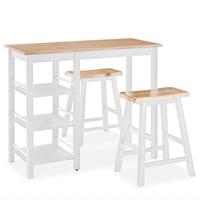 3-delige Barset MDF wit - thumbnail