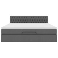 Ottoman bed met matras en LED's 90x190cm stof donkergrijs - thumbnail