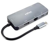 ROLINE USB-C Multiport Docking Station, 4K HDMI, USB-A, USB-C, PD, LAN - thumbnail