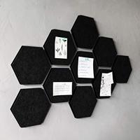 QUVIO Vilten memobord hexagon set van 10 - Zwart - thumbnail