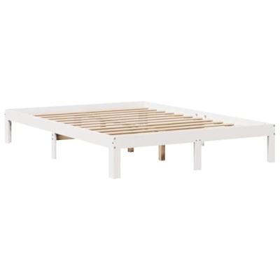 Bed met boekenkast zonder matras grenenhout wit 120x190 cm - thumbnail