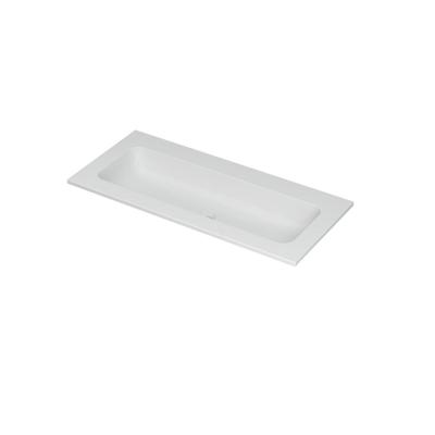 INK Aspekt Wastafel Porselein Midden Zonder Kraangat - 1000x450x15 mm - Mat Wit