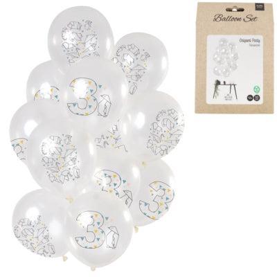 Folat Ballonnen origami cijfer 3 jaar 30 cm set van 12 | 24 stuks