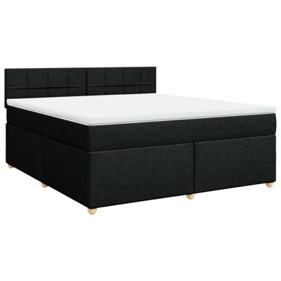 Boxspring met matras stof zwart 180x200 cm