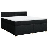 Boxspring met matras stof zwart 180x200 cm - thumbnail