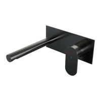 Brauer Gunmetal Edition Inbouw Wastafelmengkraan met Rechte Uitloop en Afdekplaat Model C1 Gunmetal Geborsteld PVD - thumbnail