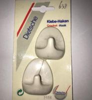 Universele handdoekhaken zelfklevend (setje van 2) wit - thumbnail