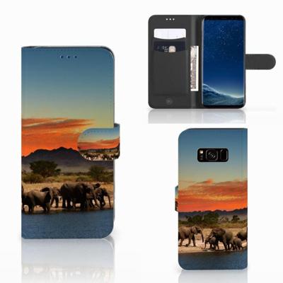 Samsung Galaxy S8 | Telefoonhoesje | Met pasjeshouder | Olifanten