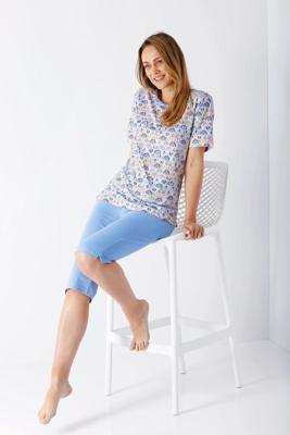 Hajo dames pyjama modern kleurrijk patroon Hajo dames pyjama modern kleurrijk patroon