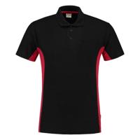 Tricorp Workwear 202002 Bi-Color unisex poloshirt Zwart Rood M - thumbnail