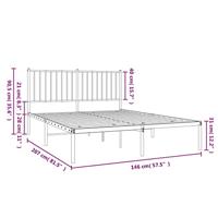 Bedframe met hoofdbord metaal zwart 140x200 cm - thumbnail