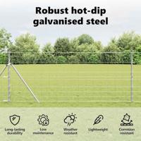 VidaXL Wilde hek warm verzinkt 1000 x 100 x 0,18 cm ijzer - thumbnail