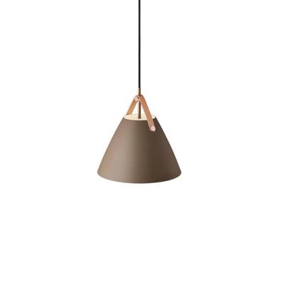 Grote beige hanglamp met leer 'Strap 27' DFTP Grote beige hanglamp met leer 'Strap 27' DFTP