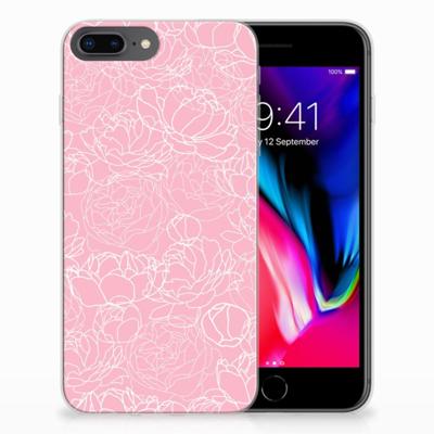 Apple iPhone 7 Plus | 8 Plus | TPU Case | White Flowers