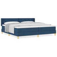 Boxspringbed met matras met hoofdeinde Blauw 200 x 200 cm Stof - thumbnail