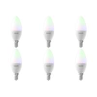 Calex - Led Lamp 6 Pack - Smart Kaarslamp B35 - E14 Fitting - Dimbaar - 5w - Aanpasbare Kleur Cct - Rgb - Mat Wit - thumbnail