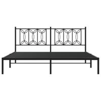 Bedframe met hoofdbord metaal zwart 180x200 cm - thumbnail