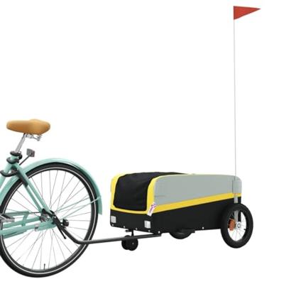 VidaXL Fietstrailer 30 kg ijzer zwart en geel - thumbnail