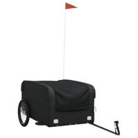 VidaXL Fietstrailer 45 kg ijzer zwart - thumbnail