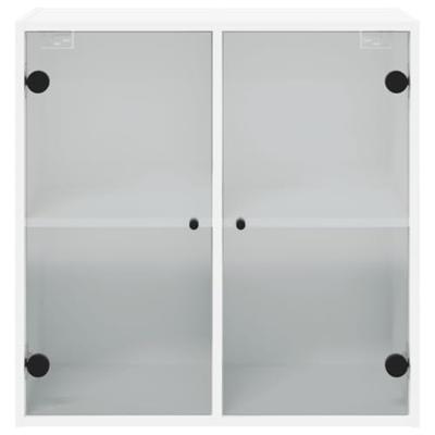 Wandkast met glazen deuren 68x37x68,5 cm wit