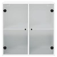 Wandkast met glazen deuren 68x37x68,5 cm wit - thumbnail