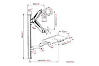 Digitus DA-90451 Monitor-wandbeugel 1-voudig 5,1 cm (2) - 304,8 cm (120) Zwart, Wit Uittrekbaar, Draaibaar, In hoogte verstelbaar, Kantelbaar, Kantelbaar en - thumbnail