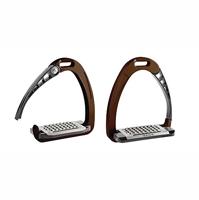Acavallo Arena Alupro Stijgbeugels zwart/bruin maat:12 - thumbnail