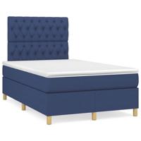 Boxspring met matras stof blauw 120x190 cm - thumbnail
