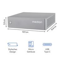 MEDION S06 Mini PC (Intel Core i5-1335U, 16GB DDR4 RAM, 512 GB SSD, LAN, WLAN, VESA, HDMI, DP, zonder OS) - thumbnail