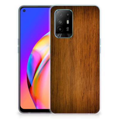 OPPO A94 5G | Reno5 Z | Bumper Hoesje | Donker Hout
