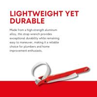 Rothenberger Band-/armaturensleutel | lengte 300 mm buis-d. max. 220 mm | riemlengte 940 mm bandbreedte 28 mm | 1 stuk - 70241 - 70241 - thumbnail