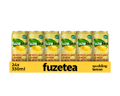 Fuze Tea sparkling black tea blik (24x 33cl)