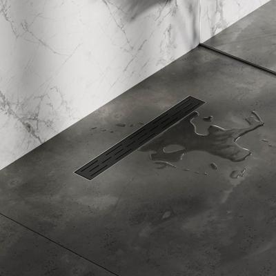 Brauer Douchegoot met Standaard Rooster en Flens - 60 cm - Zwart