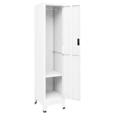 Lockerkast 38x45x180 cm staal wit