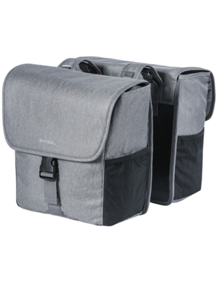 Basil go-double 32l 17764 grijs dubbeltas grey melee